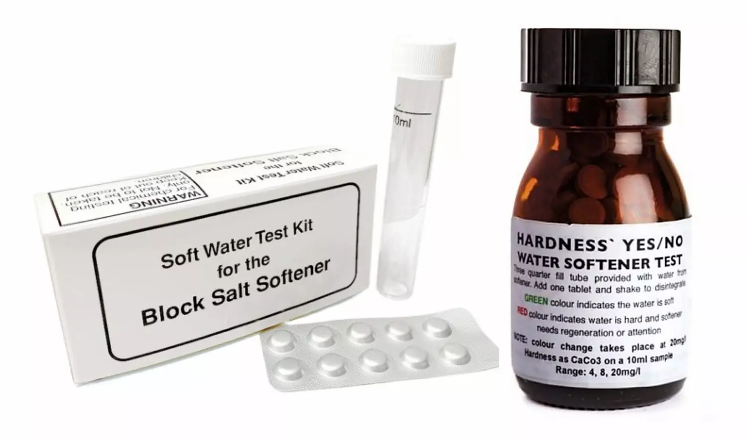 Water hardness yes/no test kit